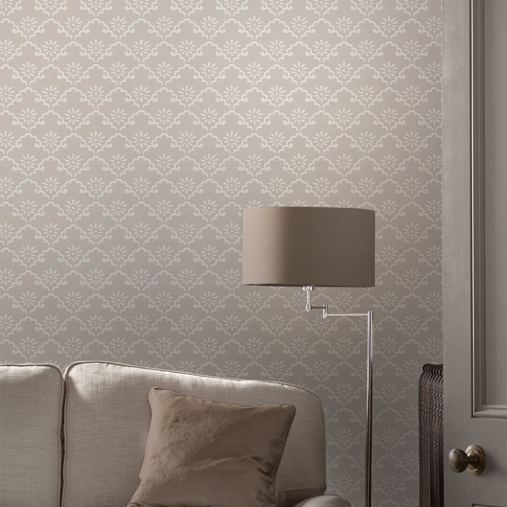 Coralie Wallpaper 118475 by Laura Ashley in Dove Grey